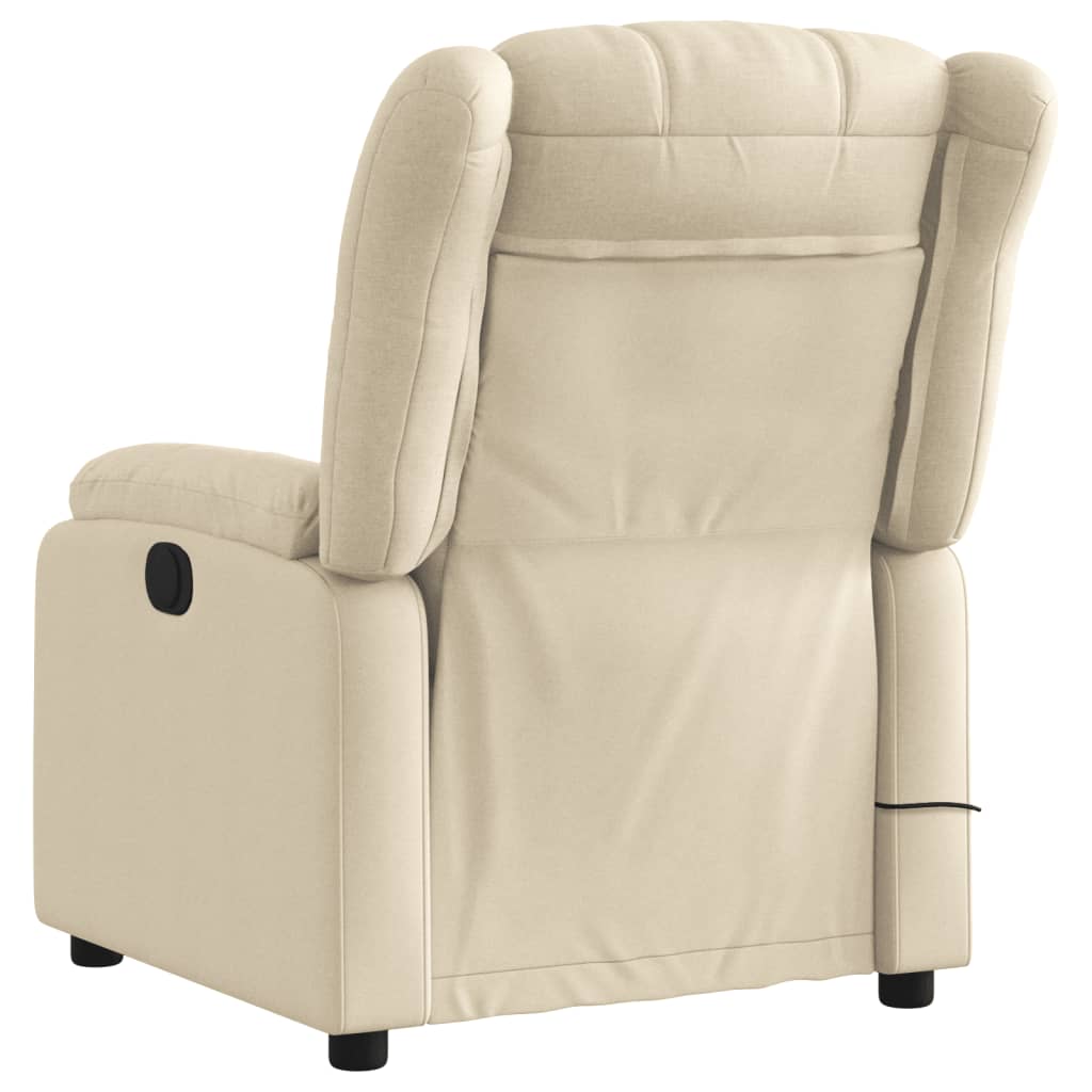 eldrevet massagestol stof cremefarvet