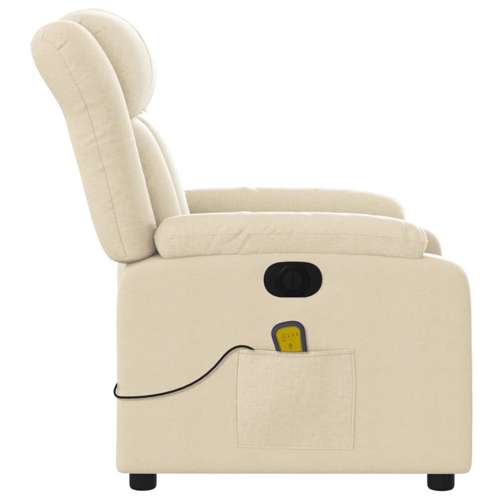 eldrevet massagestol stof cremefarvet