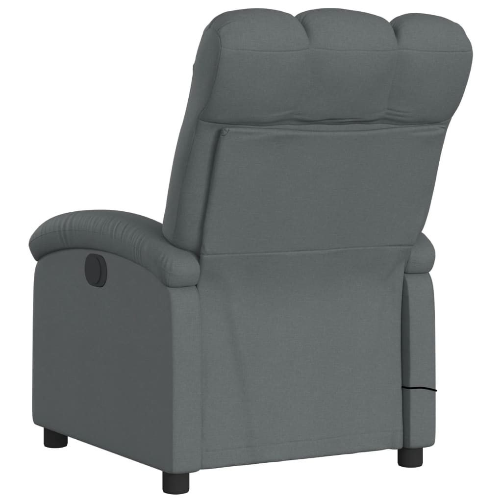 massagelænestol mørkegrå stof