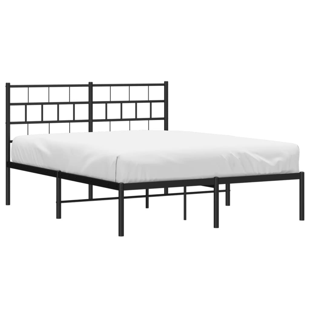sengeramme med sengegavl 120x200 cm metal sort