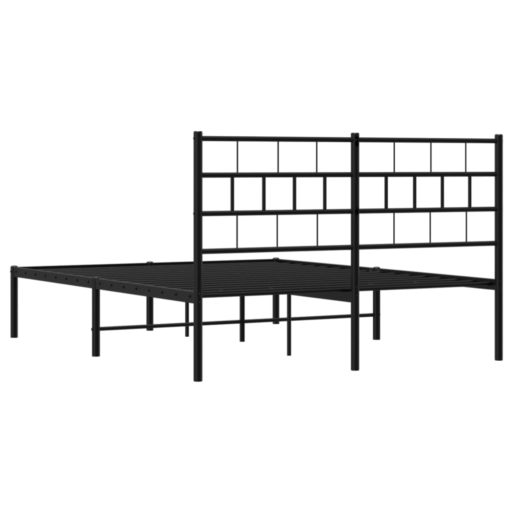 sengeramme med sengegavl 140x190 cm metal sort