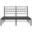 sengeramme med sengegavl 150x200 cm metal sort