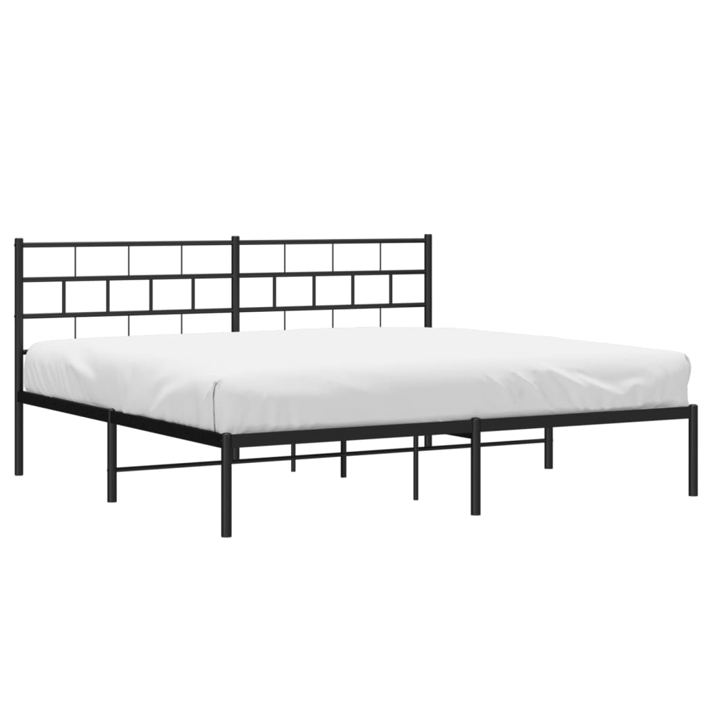 sengeramme med sengegavl 180x200 cm metal sort