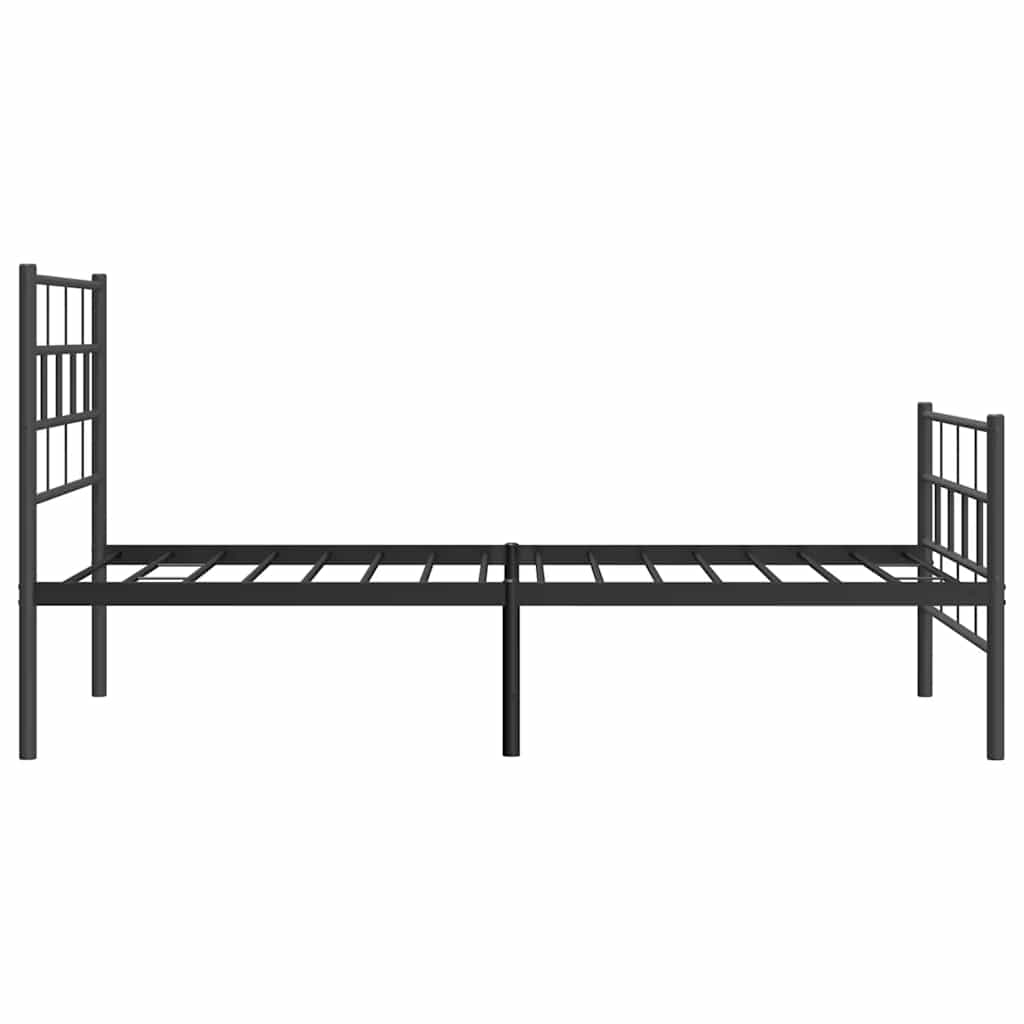 sengeramme med sengegavl og fodgærde 100x200 cm metal sort