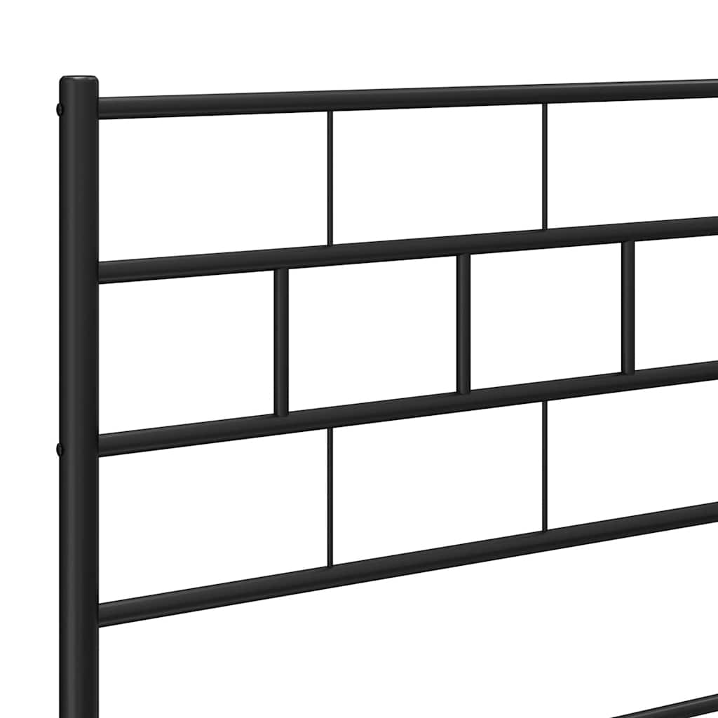sengeramme med sengegavl og fodgærde 100x200 cm metal sort