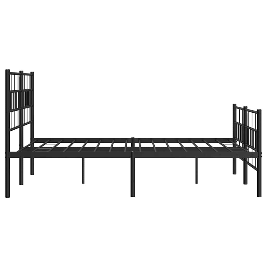 sengeramme med sengegavl og fodgærde 150x200 cm metal sort