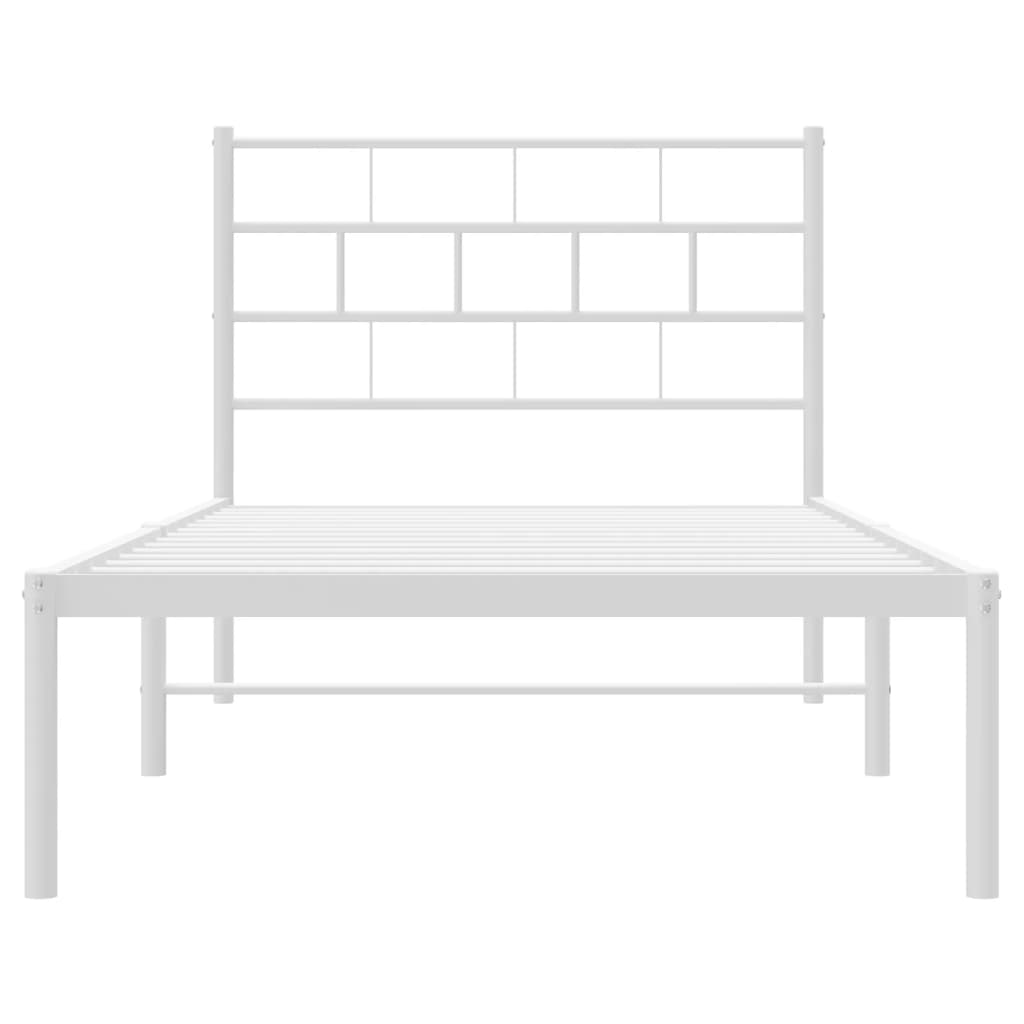 sengeramme med sengegavl 80x200 cm metal hvid