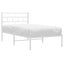 sengeramme med sengegavl 100x200 cm metal hvid