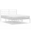 sengeramme med sengegavl 150x200 cm metal hvid