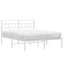 sengeramme med sengegavl 150x200 cm metal hvid