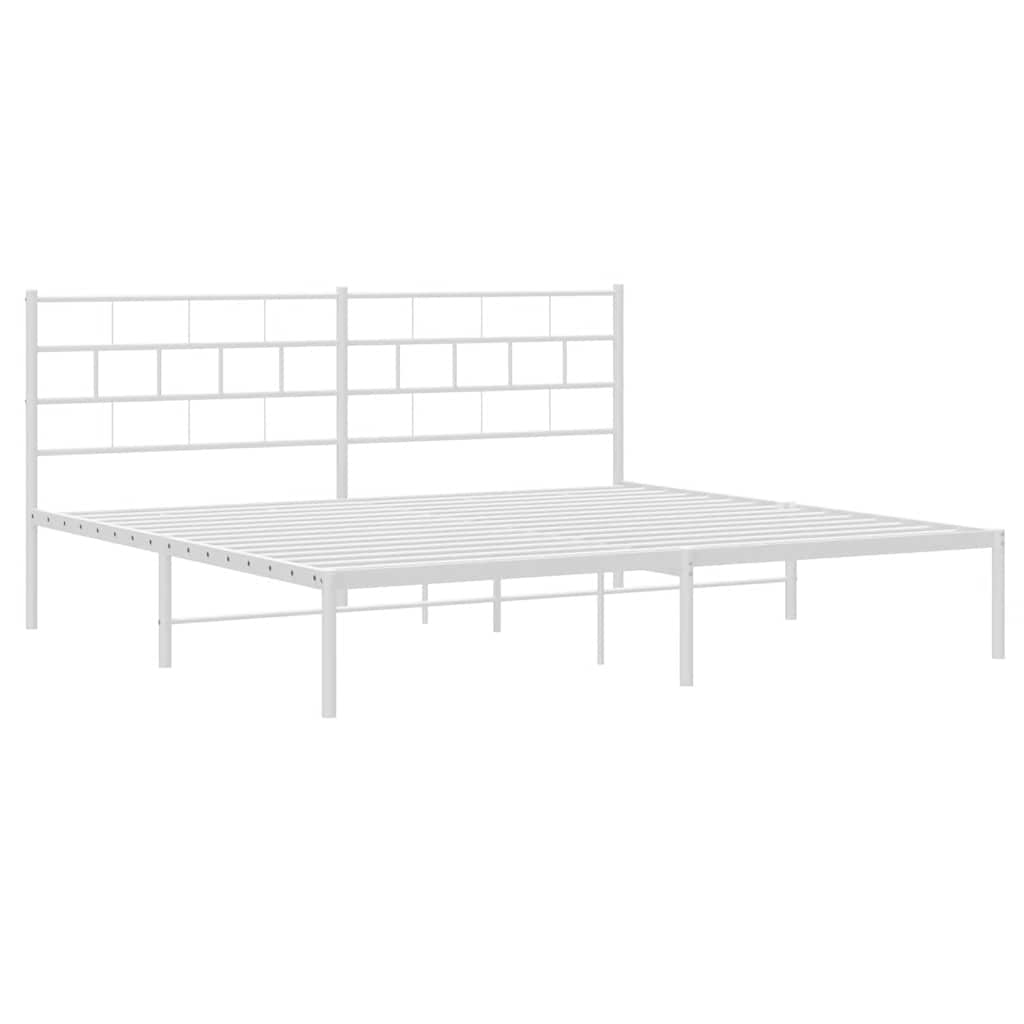 sengeramme med sengegavl 193x203 cm metal hvid