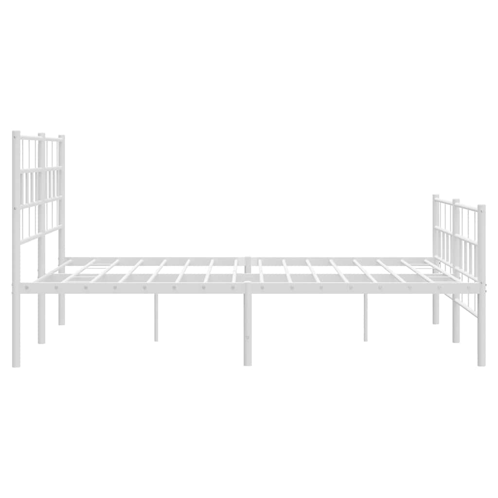 sengeramme med sengegavl og fodgærde 150x200 cm metal hvid