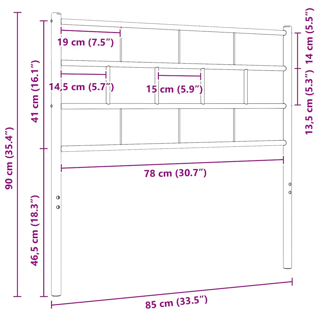 udskiftningsgavl 80 cm metal hvid