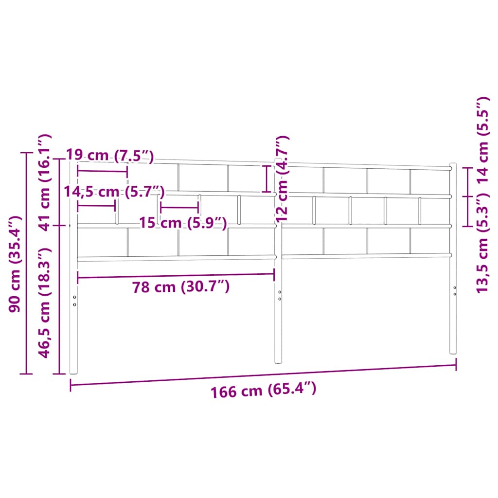 udskiftningsgavl 160 cm metal hvid
