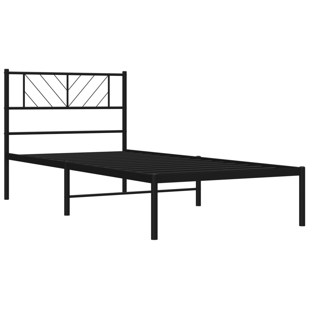 sengeramme med sengegavl 80x200 cm metal sort