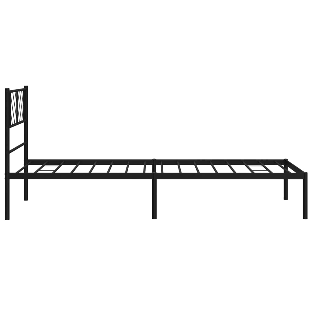 sengeramme med sengegavl 80x200 cm metal sort