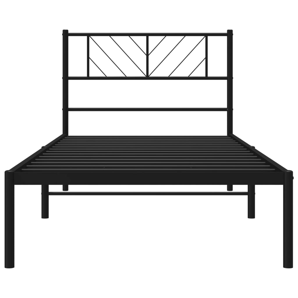 sengeramme med sengegavl 90x190 cm metal sort