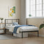 sengeramme med sengegavl 90x190 cm metal sort