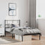 sengeramme med sengegavl 100x190 cm metal sort