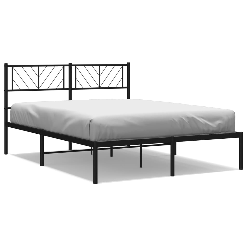 sengeramme med sengegavl 120x190 cm metal sort