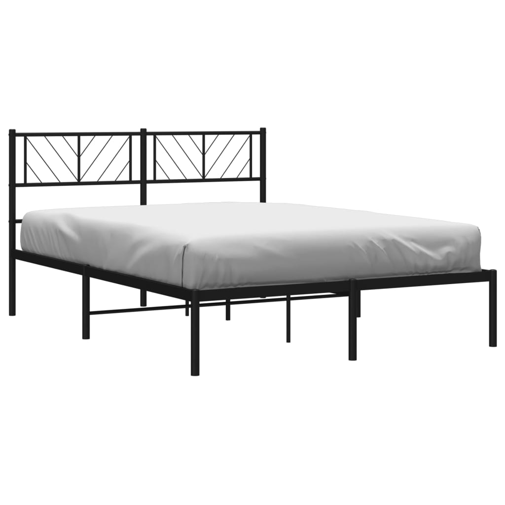 sengeramme med sengegavl 120x190 cm metal sort