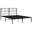 sengeramme med sengegavl 140x190 cm metal sort
