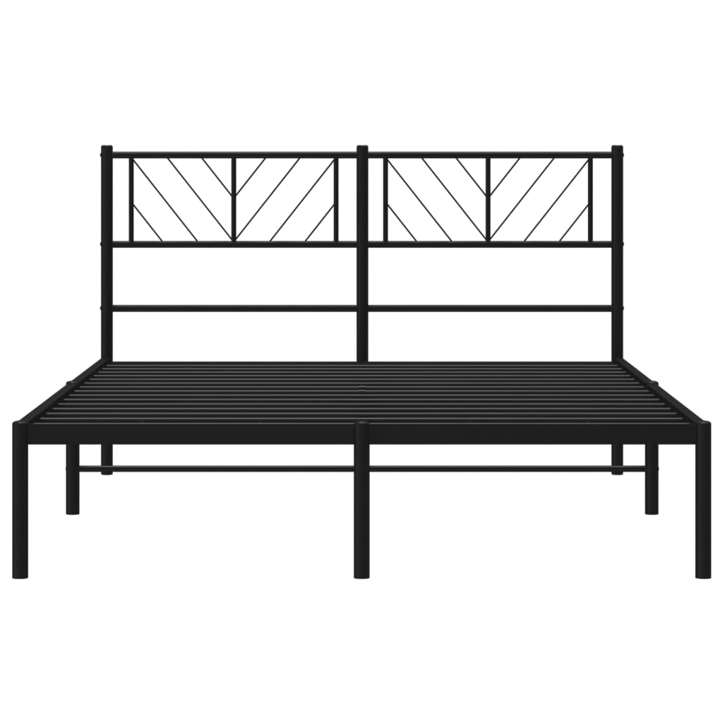 sengeramme med sengegavl 140x190 cm metal sort
