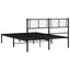 sengeramme med sengegavl 140x190 cm metal sort