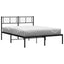 sengeramme med sengegavl 140x200 cm metal sort