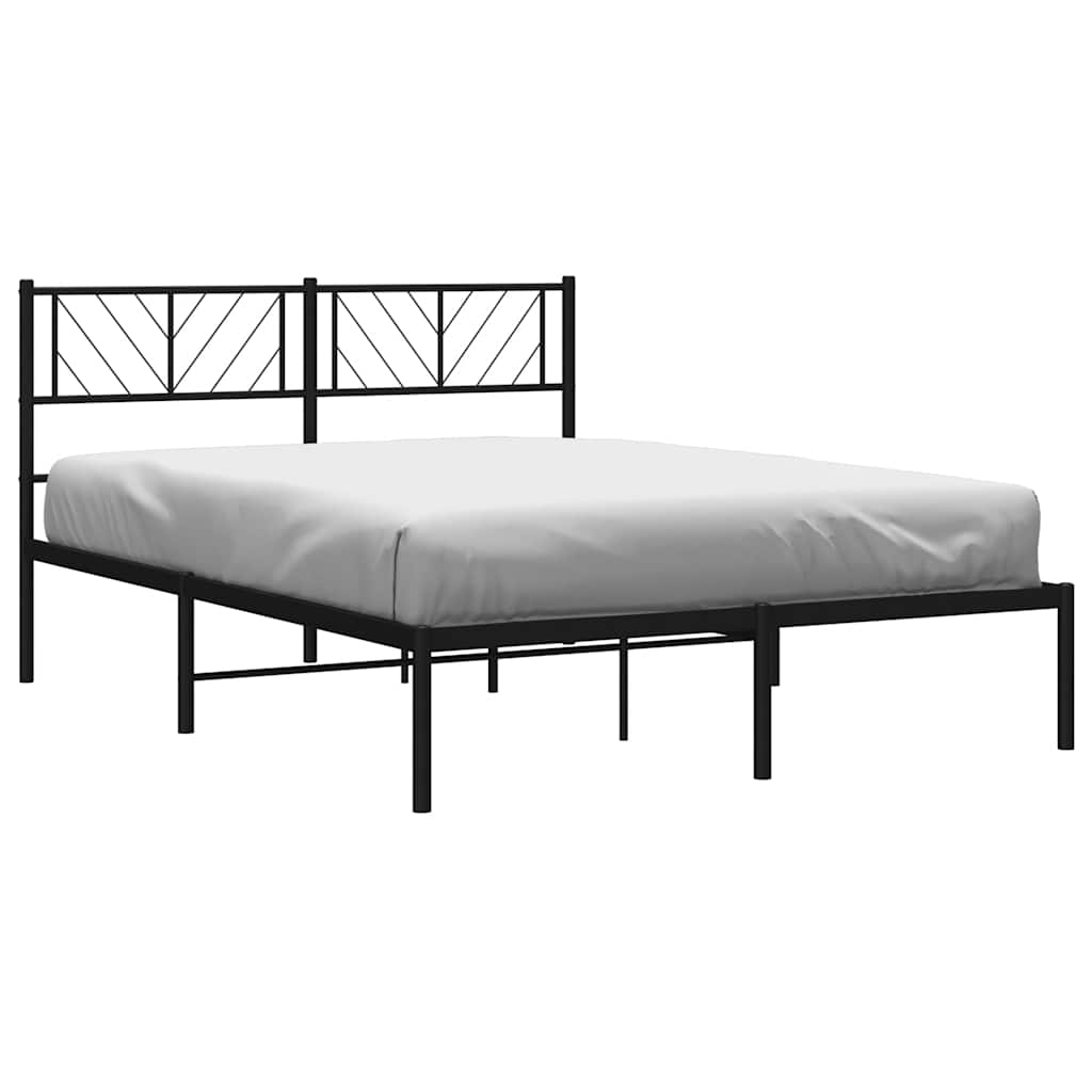 sengeramme med sengegavl 150x200 cm metal sort