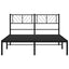 sengeramme med sengegavl 150x200 cm metal sort