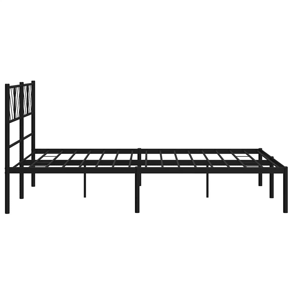 sengeramme med sengegavl 150x200 cm metal sort