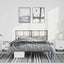 sengeramme med sengegavl 150x200 cm metal sort