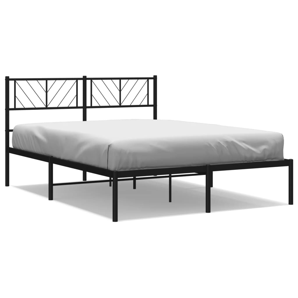 sengeramme med sengegavl 160x200 cm metal sort