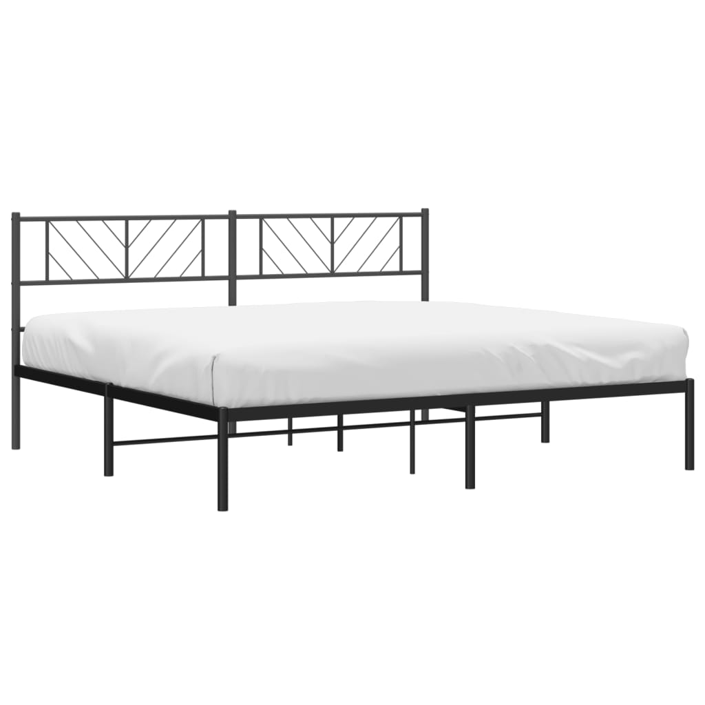 sengeramme med sengegavl 180x200 cm metal sort