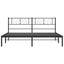 sengeramme med sengegavl 180x200 cm metal sort