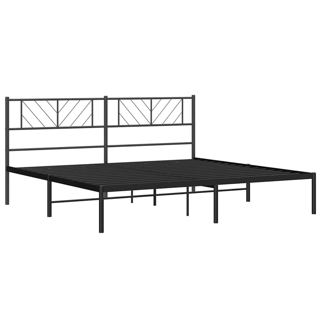 sengeramme med sengegavl 193x203 cm metal sort