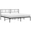 sengeramme med sengegavl 200x200 cm metal sort