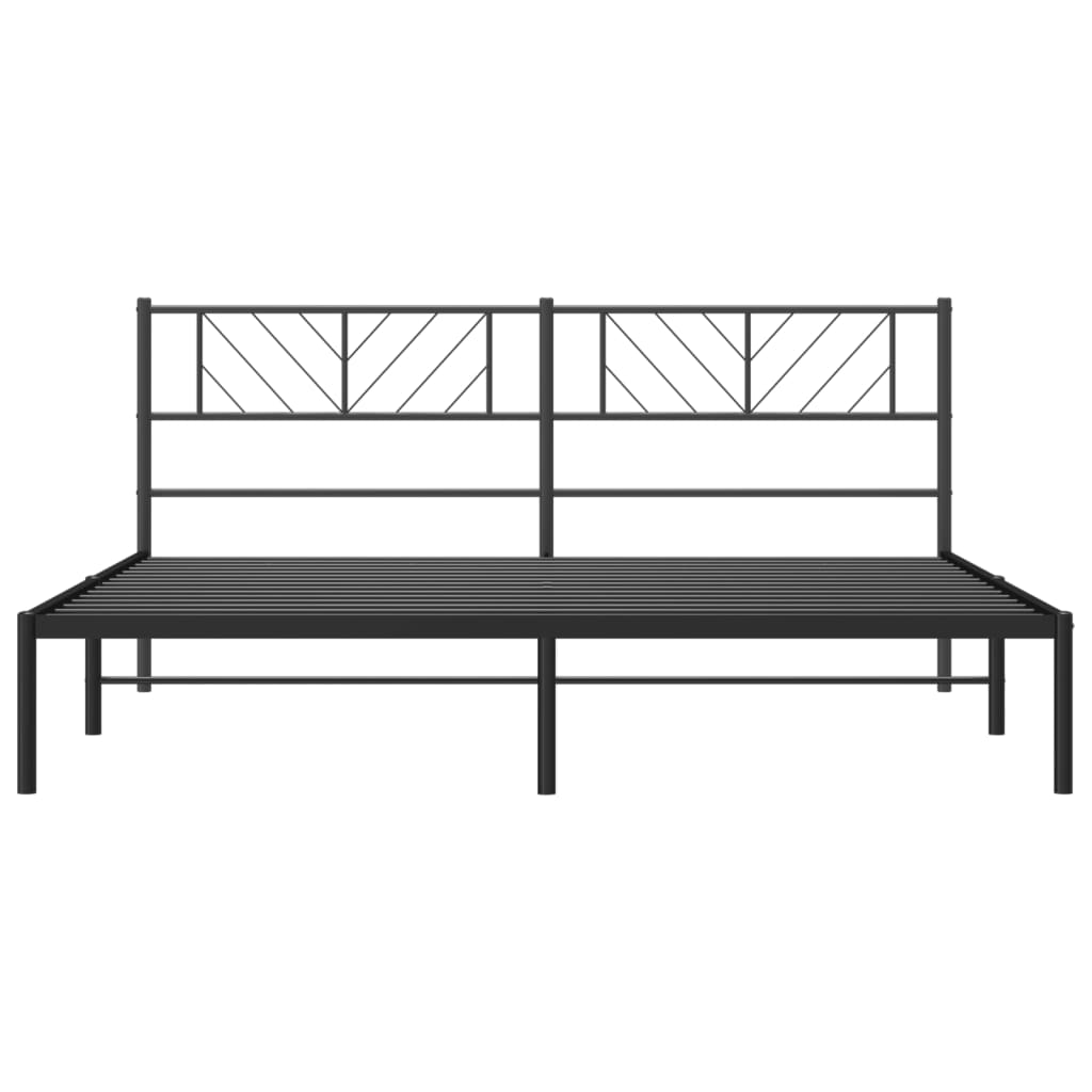 sengeramme med sengegavl 200x200 cm metal sort