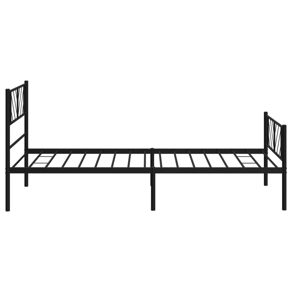 sengeramme med sengegavl og fodgærde 90x190 cm metal sort