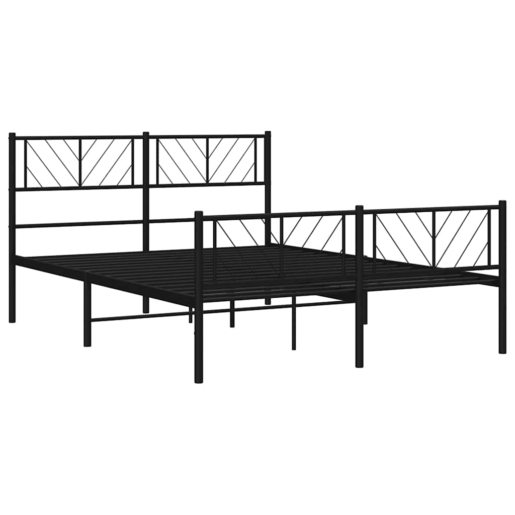 sengeramme med sengegavl og fodgærde 120x190 cm metal sort