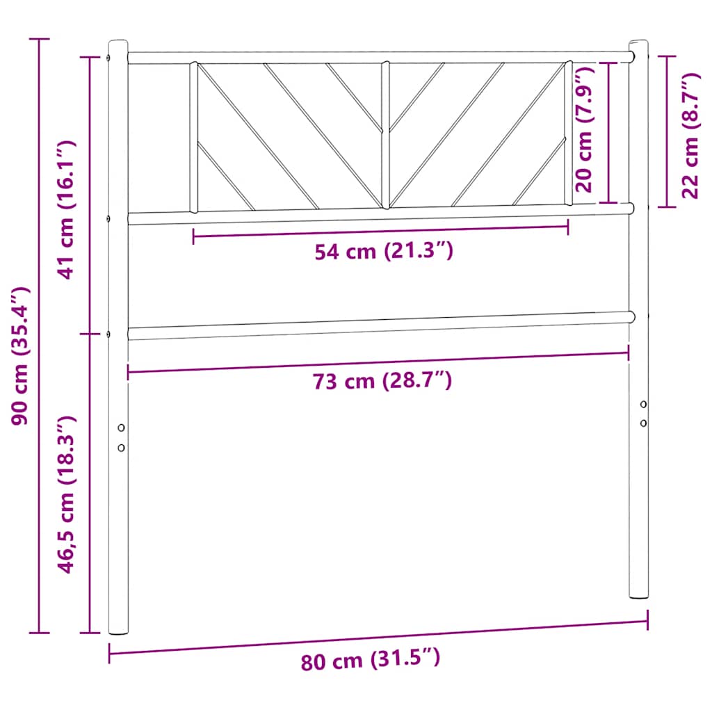udskiftningsgavl 75 cm metal sort