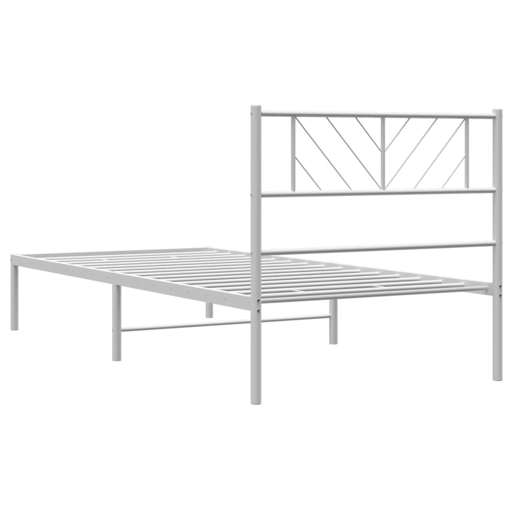 sengeramme uden madras med hovedgærde 75x190 cm hvid