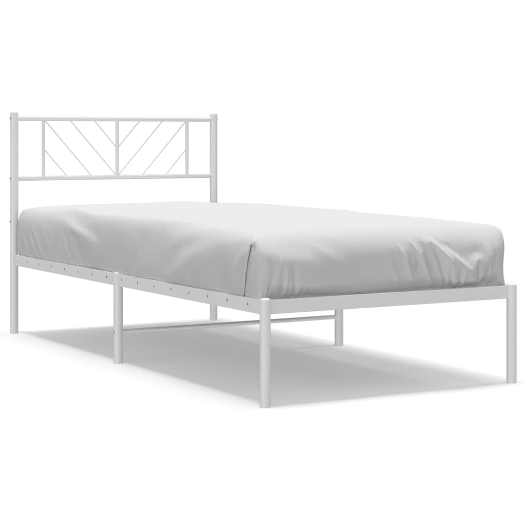 sengeramme med sengegavl 100x190 cm metal hvid
