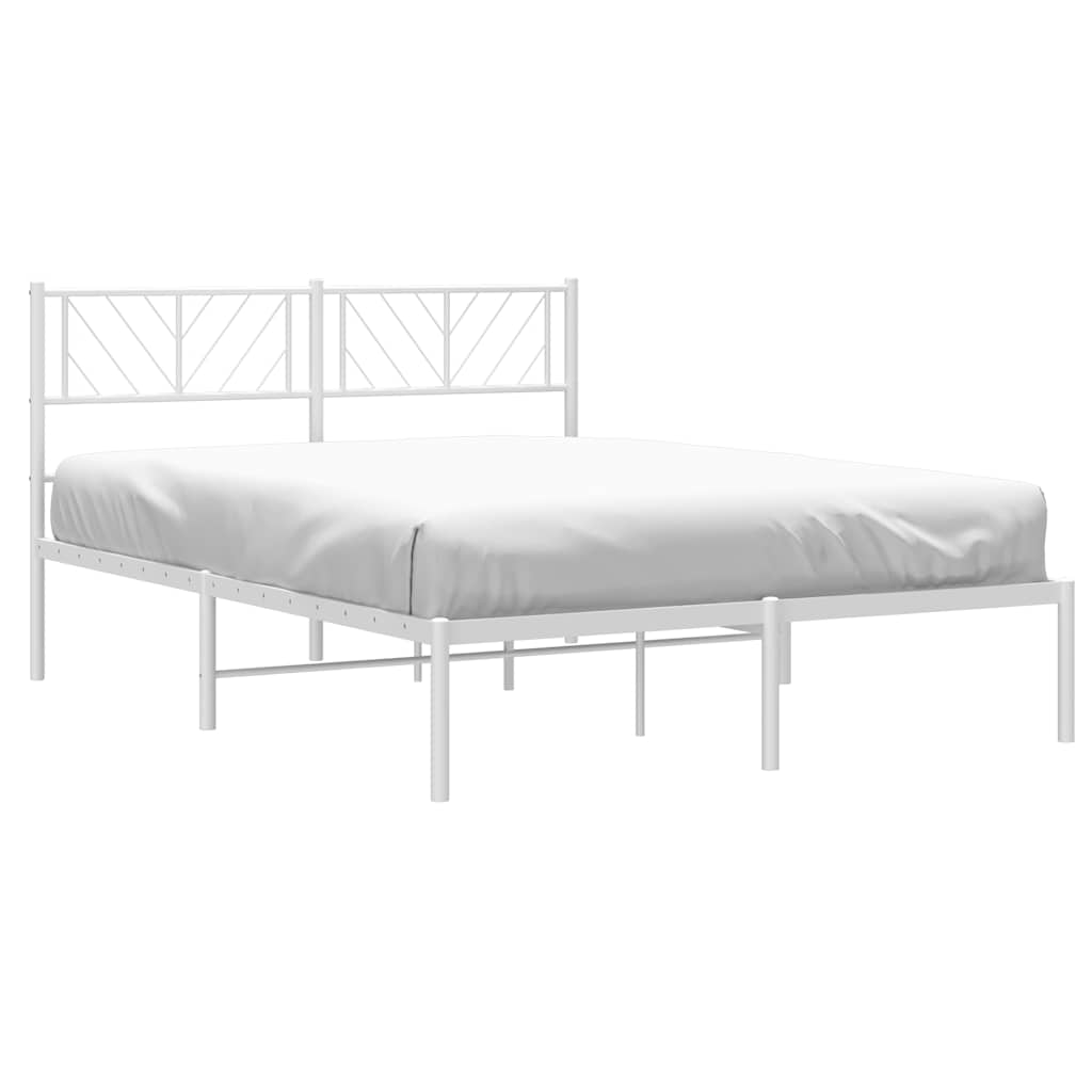 sengeramme med sengegavl 135x190 cm metal hvid