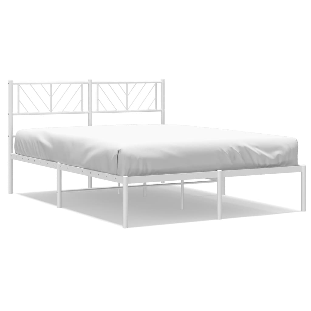 sengeramme med sengegavl 140x200 cm metal hvid