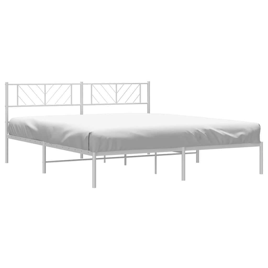 sengeramme med sengegavl 183x213 cm metal hvid