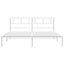 sengeramme med sengegavl 193x203 cm metal hvid