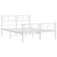 sengeramme med sengegavl og fodgærde 150x200 cm metal hvid