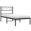 sengeramme med sengegavl 100x190 cm metal sort